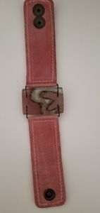 Leather bracelet with heart shaped authentic stone